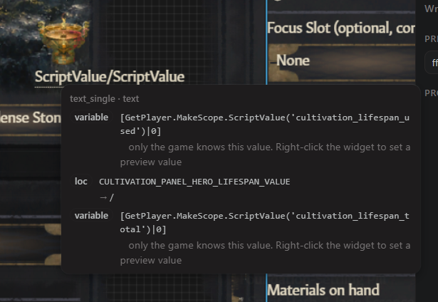 Hovering a text names each segment: variables, loc keys, and what resolved