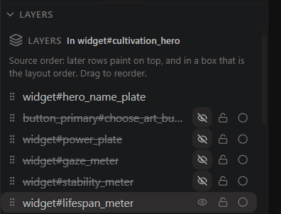 Hiding sibling meters in the layers panel to work on one